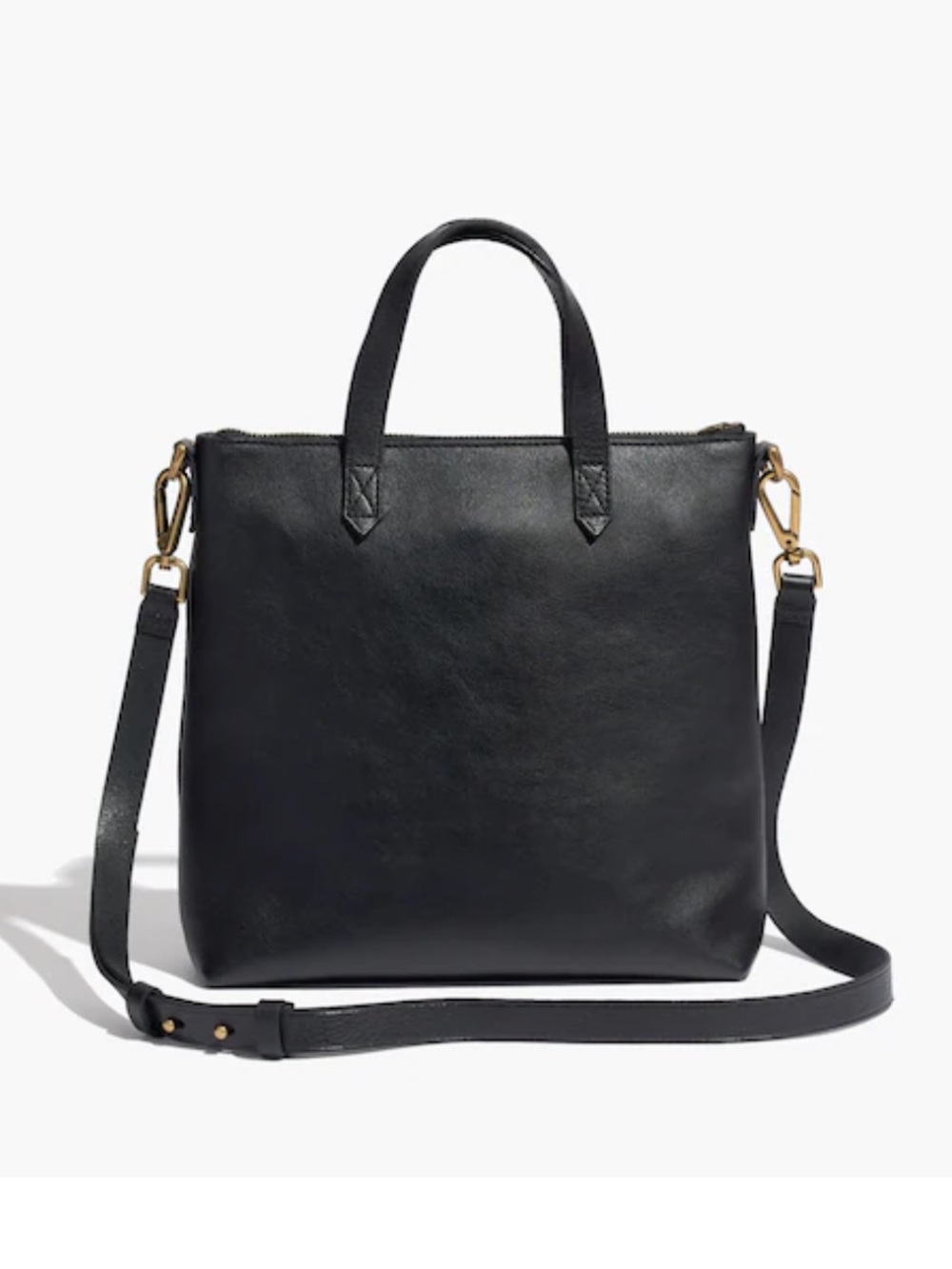 Madewell Black Leather Transport Crossbody Tote
